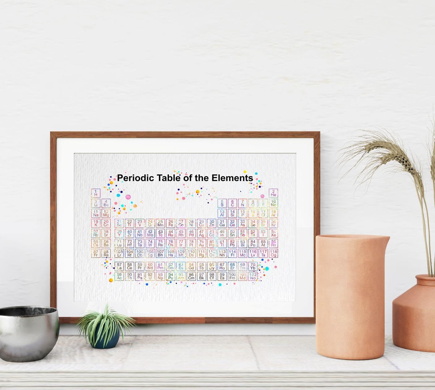 Dignovel Studios 11X14 Unframed Periodic Table of the Elements Chemistry Chemical Science Laboratory Watercolor Art Print Poster Wall Hanging Decor DN832