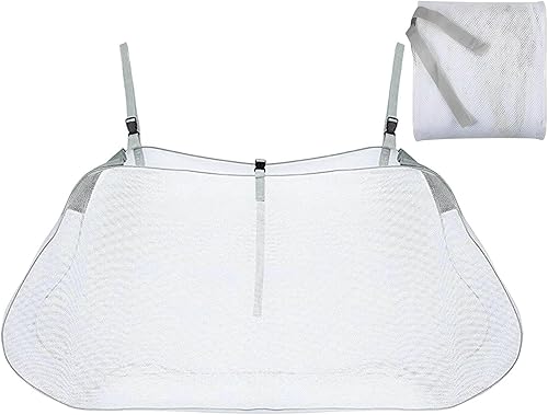 Bolsa de almacenamiento para flotador de piscina, organizador de malla plegable ajustable para colgar en la piscina, bolsa de almacenamiento de