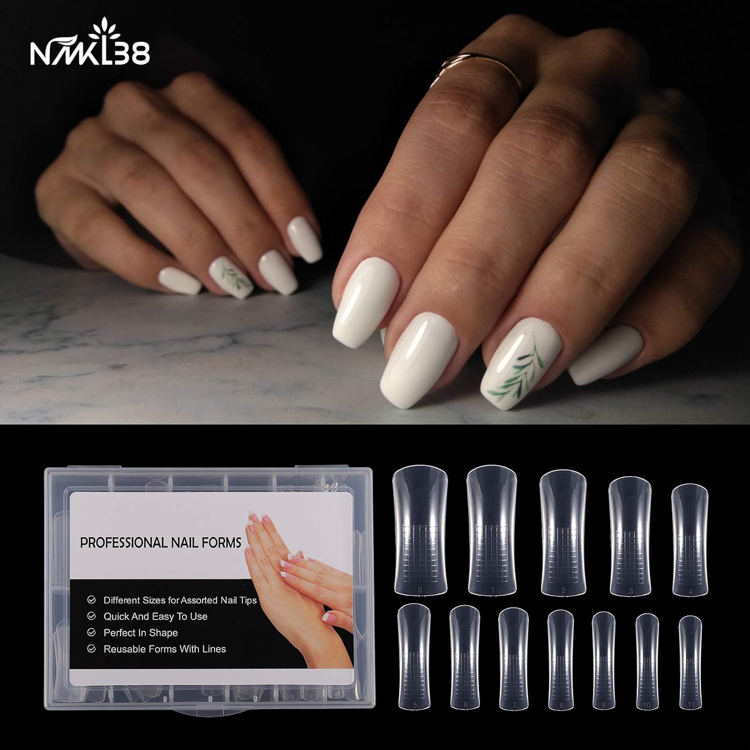 120Pcs Dual Forms Full Cover Nail Tips Upper Arched Extension Mold (Mold B)