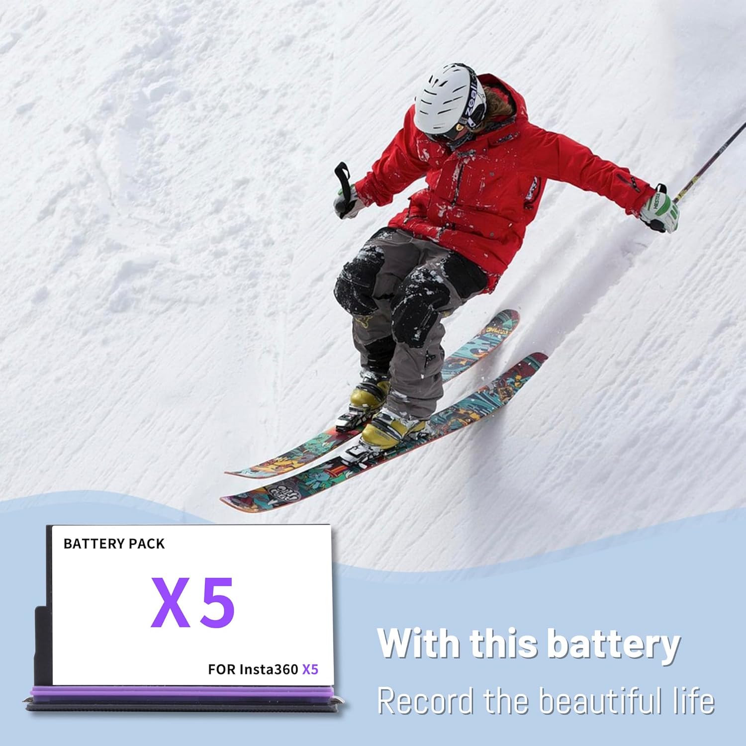 Battery Charger Set for Insta360 X5, 28000mAh Can Save 2 Batteries and Charge at The Same time, Fast Battery Charger for Insta360 X5 Accessories with Misro SD Card Slots (Charger+2 Batteries)
