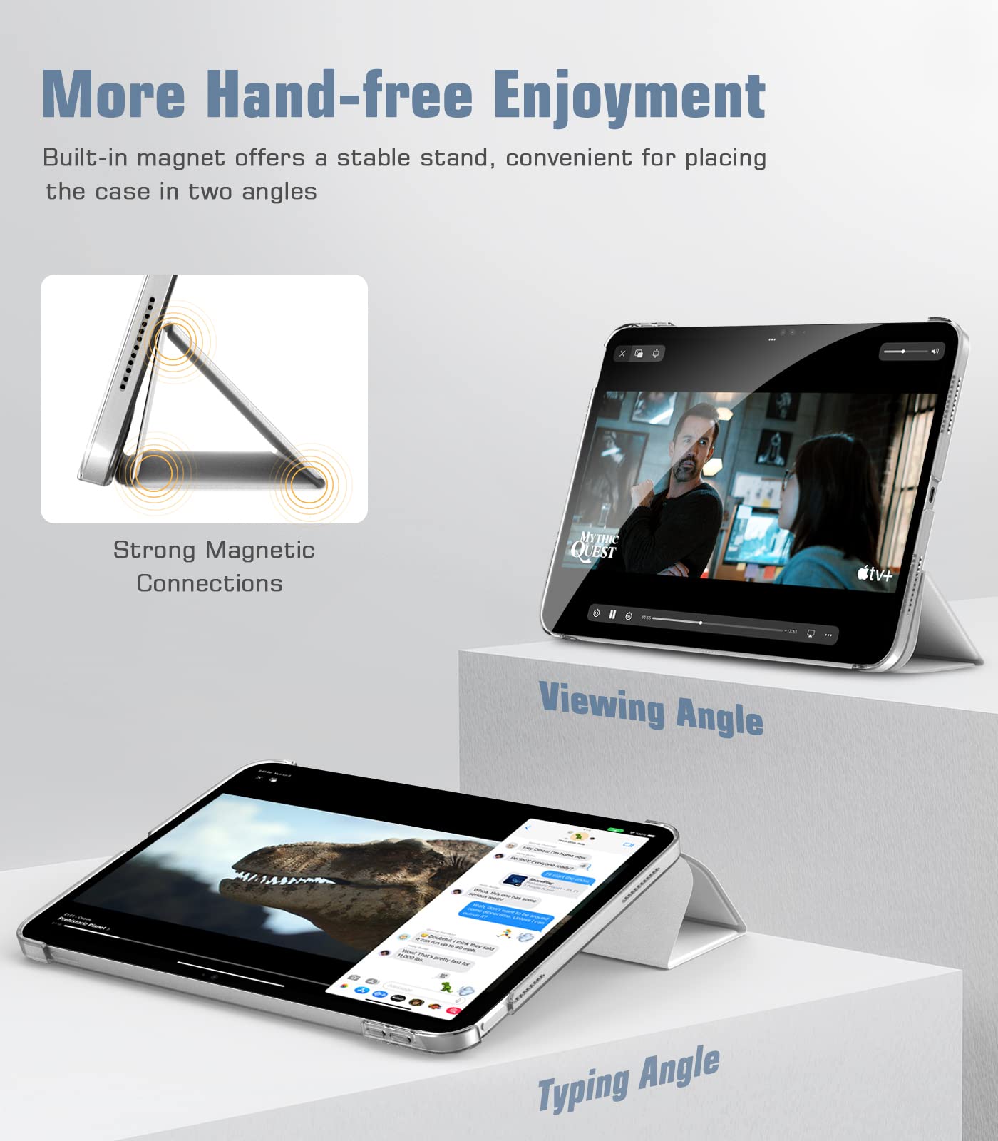 TiMOVO Cover Custodia Compatibile con iPad 10 Generazione 10,9" 2022, iPad 10 Cover con Retro in PC Rigido Semi-Trasparente, Funzione di Auto Sveglia/Sonno, Bianco