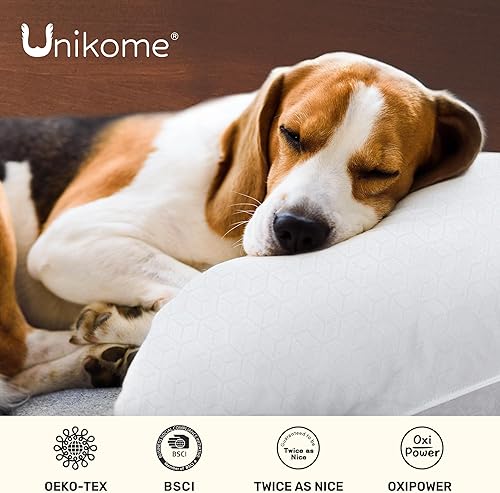 Miniatura 6 de UNIKOME Almohadas de cama suaves para dormir, almohadas de plumas de ganso de la colección de hotel, tamaño estándarqueen, de 2, almohadas con