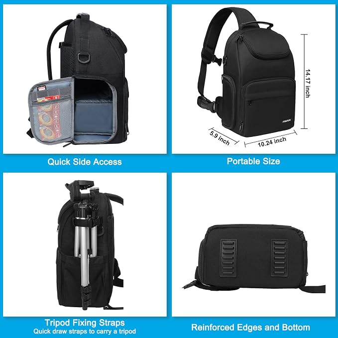 Funda tipo bandolera para cámara DSLR con soporte para trípode miniatura 5