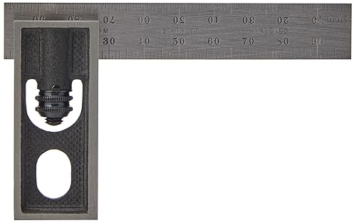 Miniatura 8 de Starrett Cuadrado doble de lectura con cuchillas endurecidas, lectura milimétrica - 5.906 in de longitud de la hoja - 13 MC