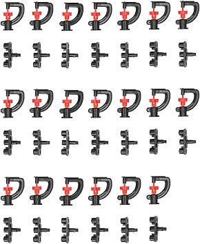 20 Sets G Type Micro Nozzle Plant Sprinkler with 20 Brackets Hanging Irrigation Sprinkler Head for Garden, Lawn, Greenhouse