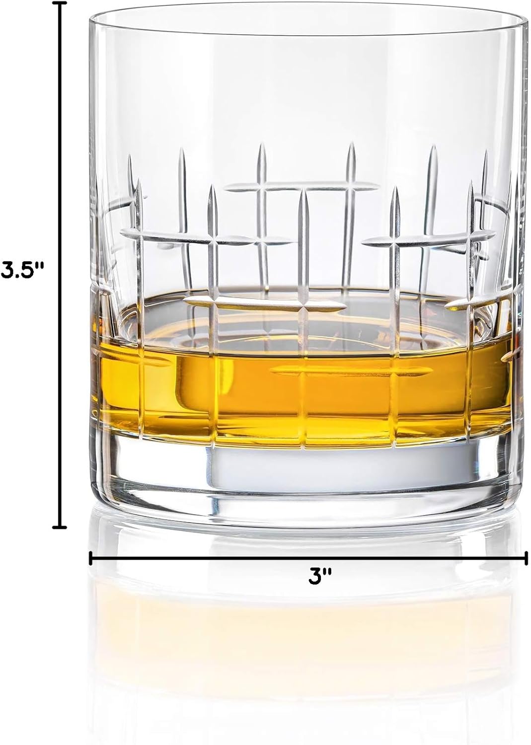 Barski Glass Tumbler - Old Fashioned - Whiskey Glasses - Classic Lowball - Set of 4 Tumblers - Rocks Glass - Bourbon - Scotch - Whisky - Cocktails - Cognac - 12 Oz. - Made in Europe