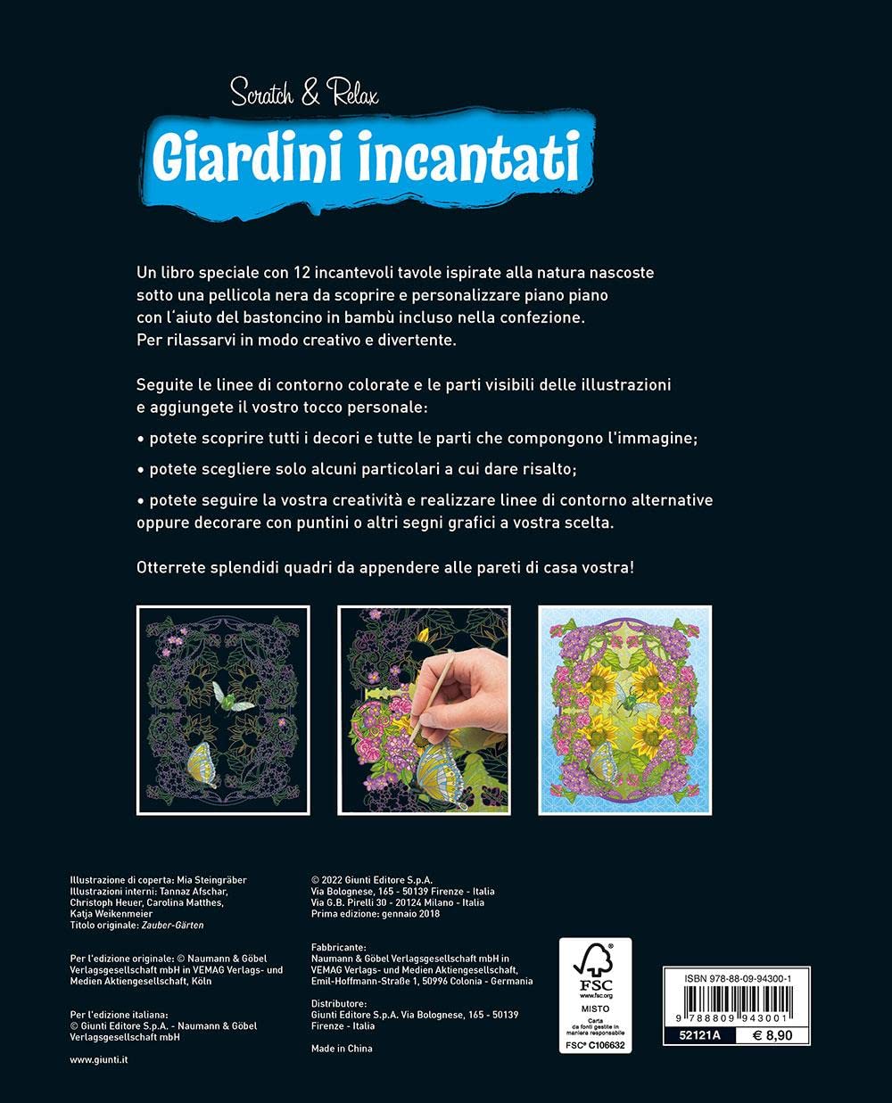 Giardini incantati. Scratch & relax. Con bastoncino in bambù