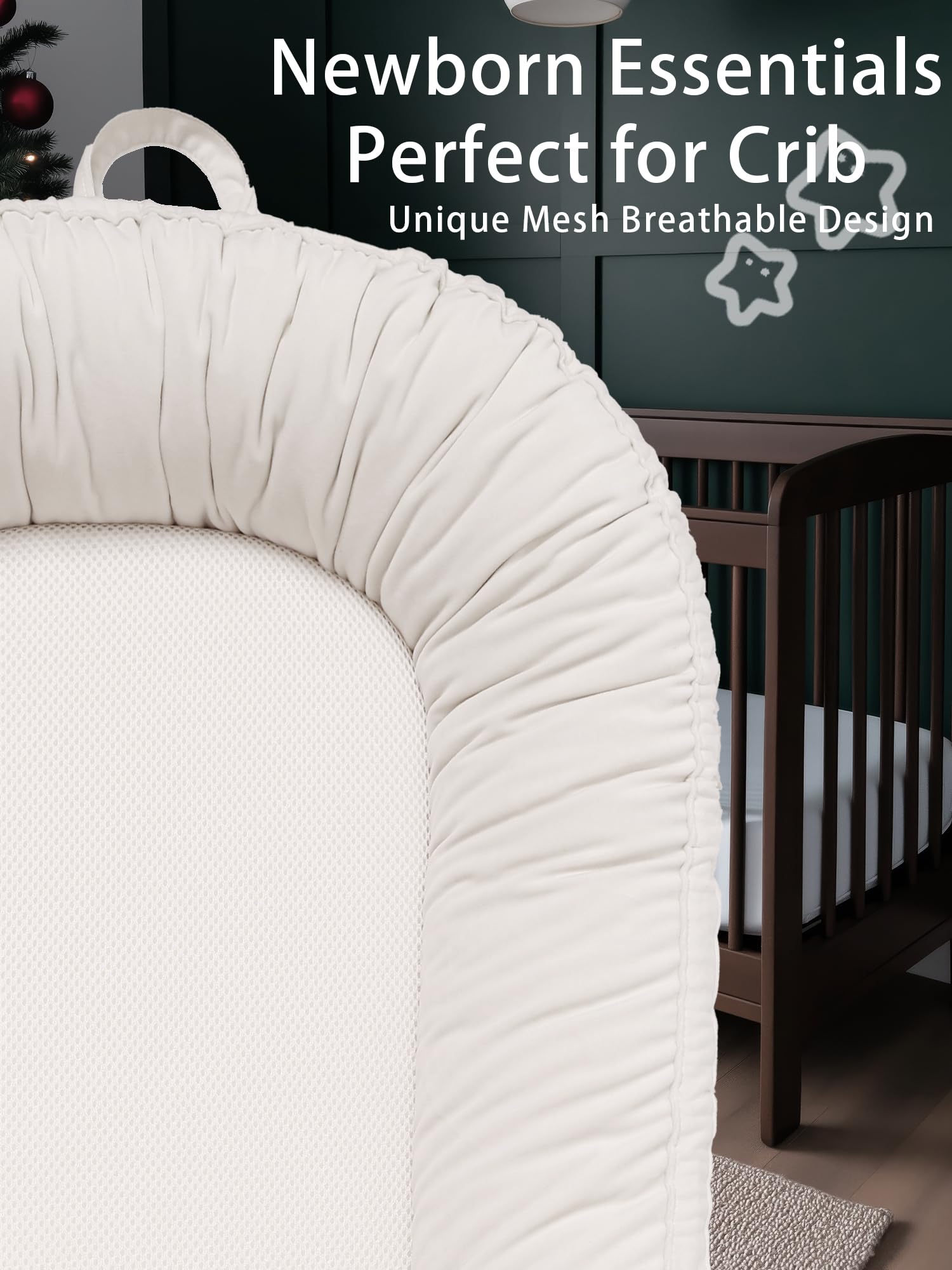 EAQ Baby Nest Pod for Newborn,Baby Sleep Pod Soft Breathable Napping or Traveling for 0-12 Months,Travel & Baby Essentials for Newborn(White) - Image 3