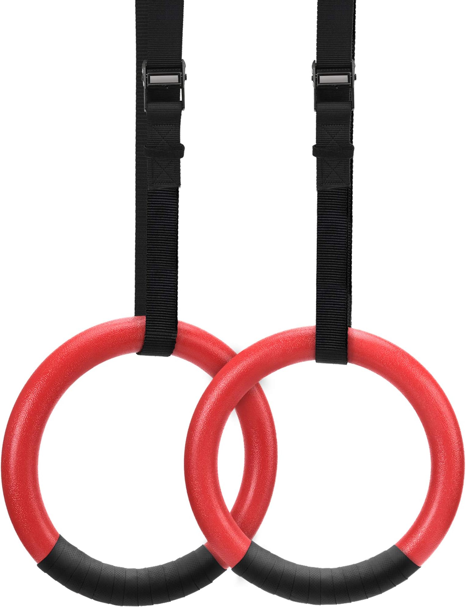 PACEARTH Gymnastic Rings 1100lbs Capacity with 14.76ft Adjustable Buckle Straps Pull Up Exercise Rings Non-Slip Rings for Home Gym Full Body Workout