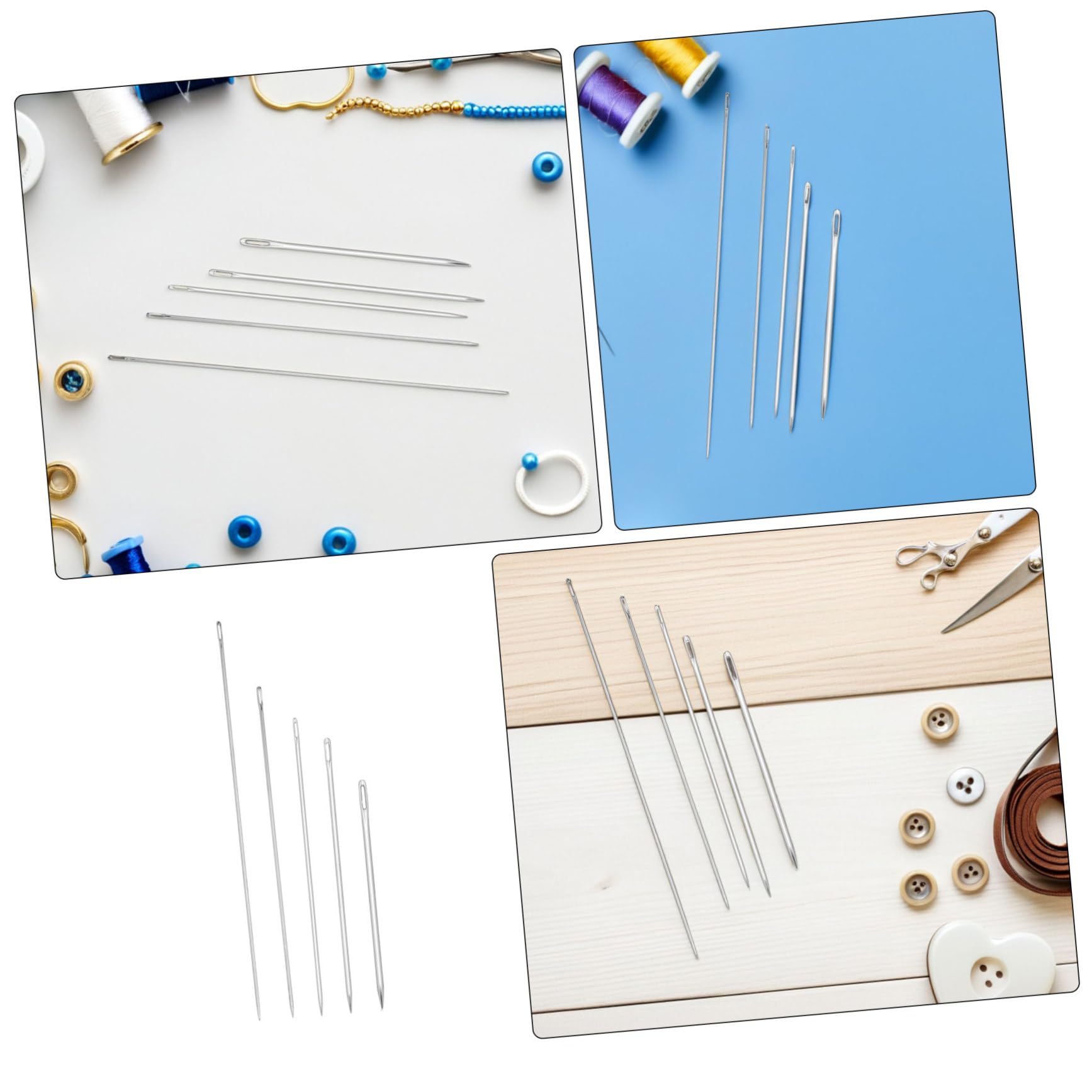 Aghi Metallici Extra Lunghi per Cucito a Mano Set da 25 Pezzi per Cuciture Pesanti Sartoria Patchwork e Riparazioni