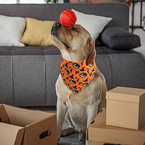 Miniatura 3 de Bandana de Halloween para perro, 1 paquete, bufanda reversible triangular duradera de alta calidad, bandana ajustable para cachorro, pañuelo para