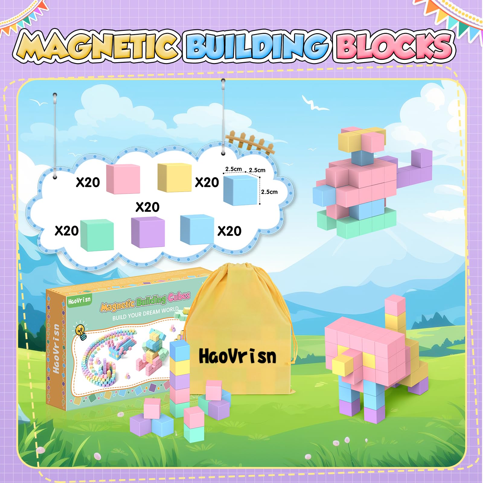 Jouets de bricolage magnétiques pour enfants, 185 pieces - Maroc