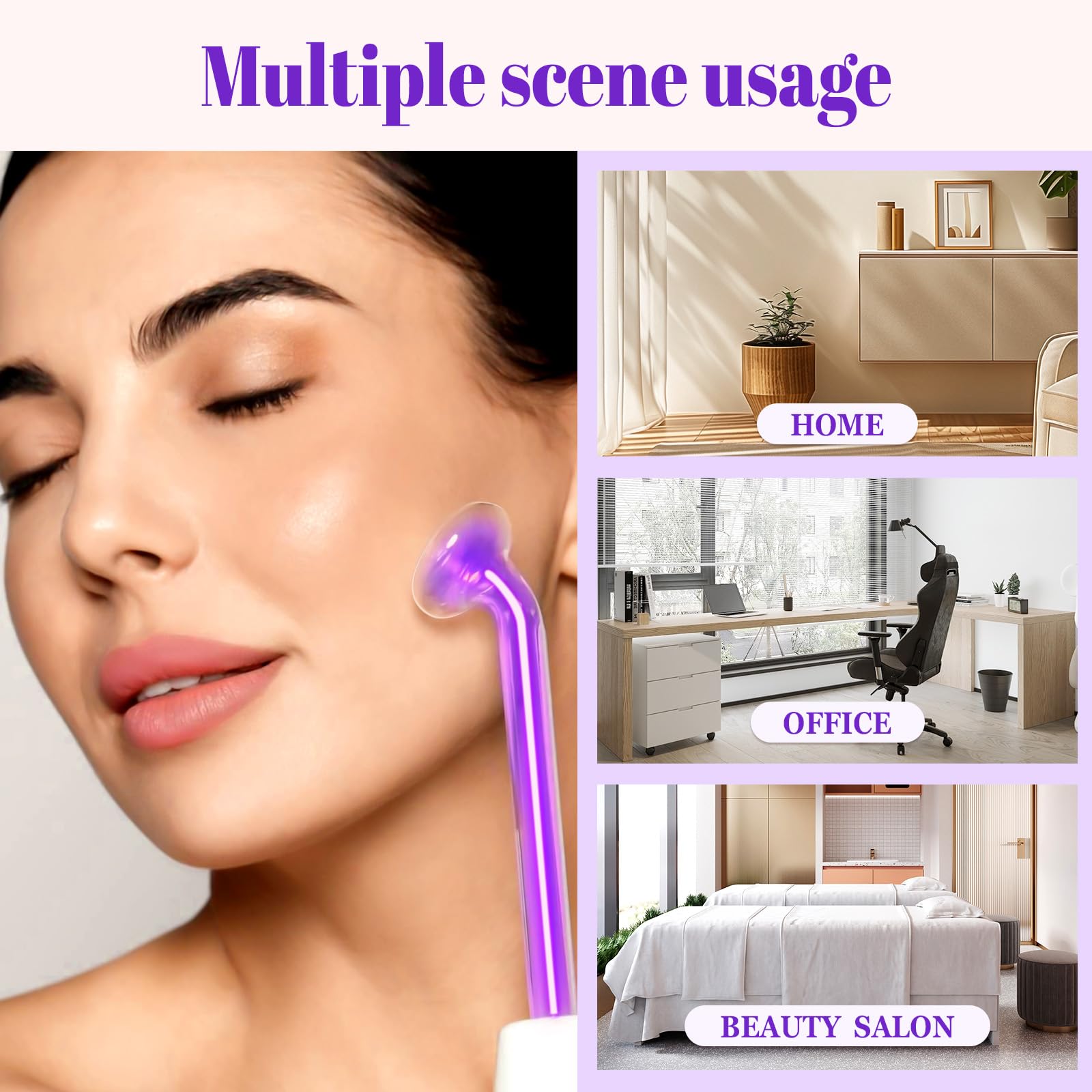 Hochfrequenz-stab Gesicht, Blayram High Frequency Wand mit 6 Glasröhren für Hautstraffung, Aknebehandlung, Gesichtsmassagegerät, Faltenreduzierung