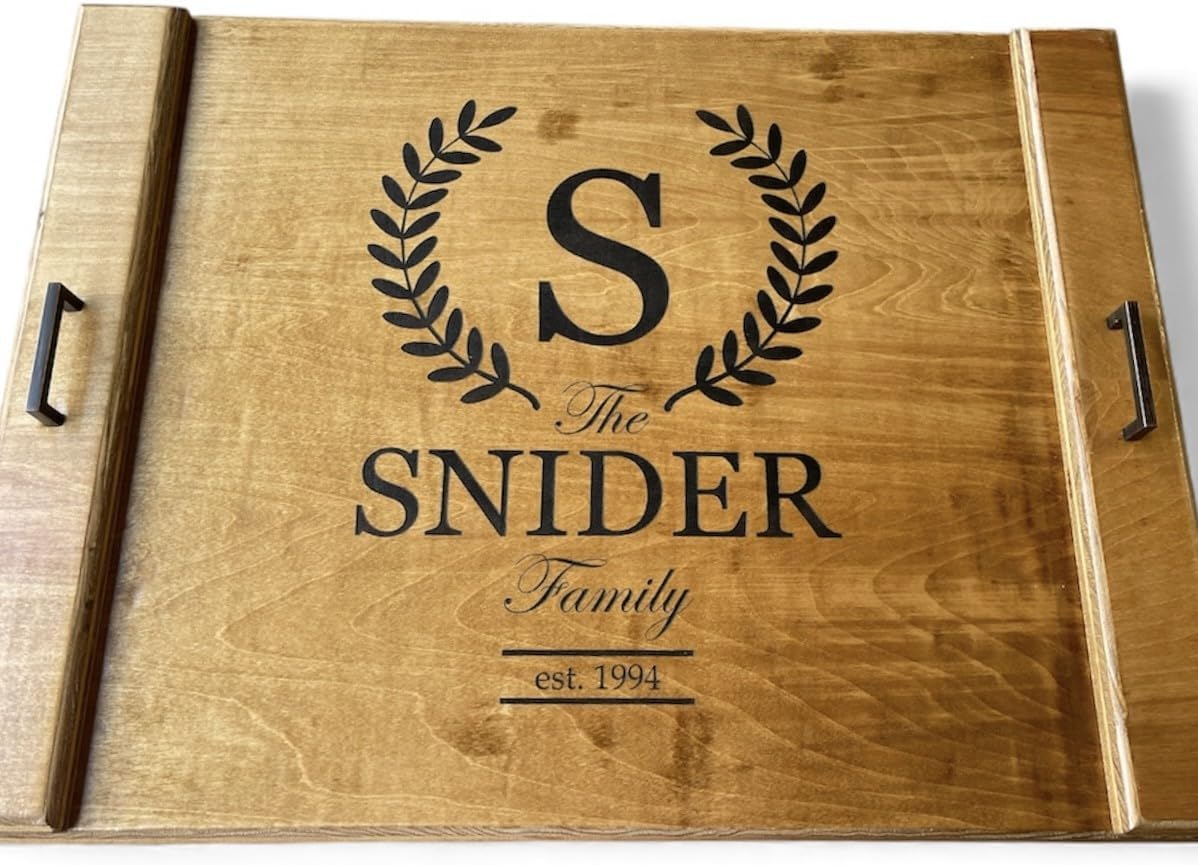 Personalized Stove Top Cover – Rustic Noodle Board Range Cover for Gas & Electric Stoves – Custom Engraved Kitchen Gift