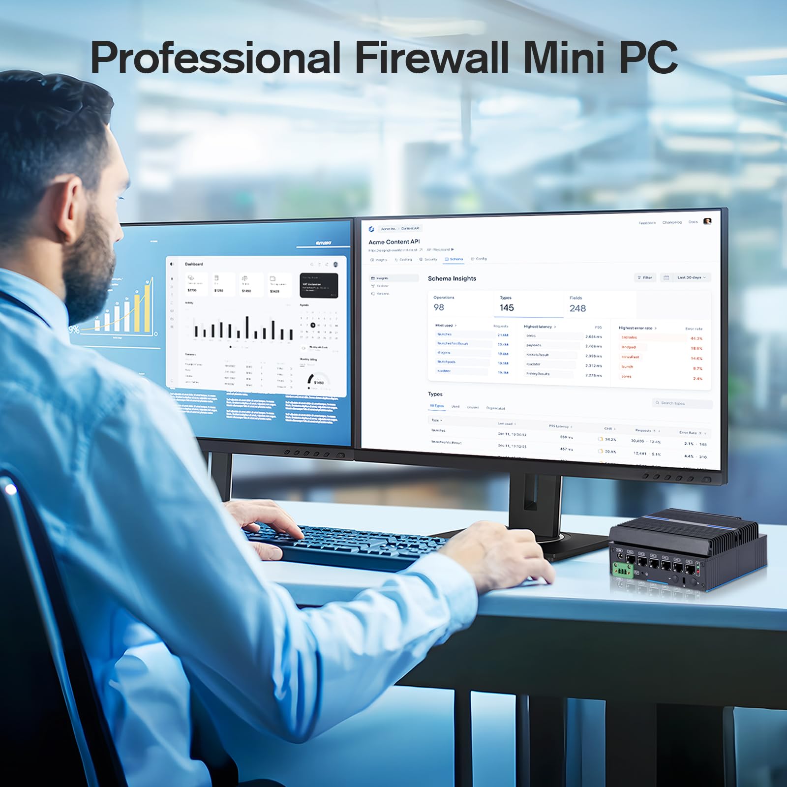 Firewall Mini PC 4X Intel 2.5GbE i226-V LAN 8GB DDR4 240GB SSD Intel Core 6006U CPU Gateway Router Network, AES NI Support HDD Test con pf-Sense/opn-Sense