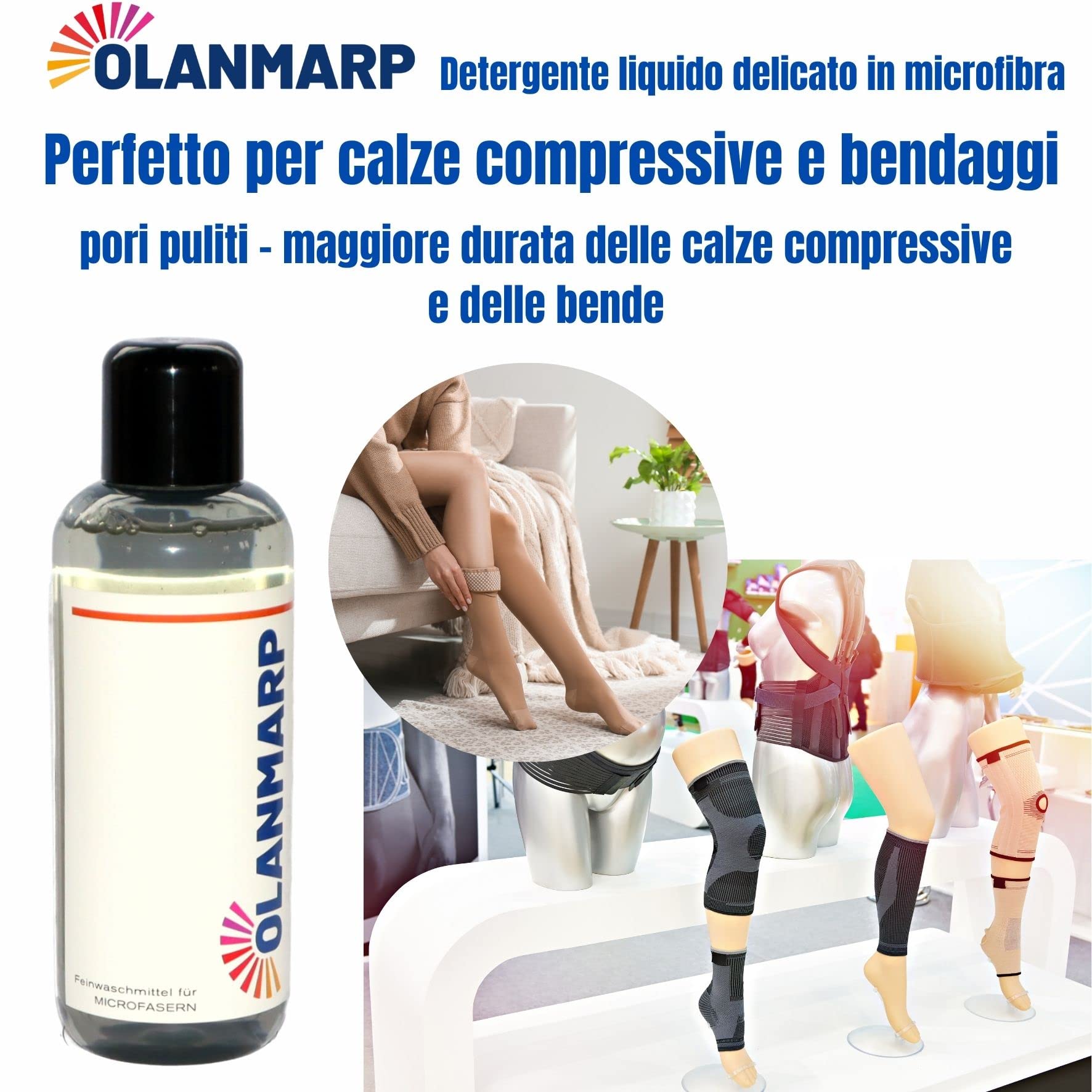 Detersivo concentrato in microfibra – detersivo liquido per lavare a mano + in lavatrice (480 ml, senza rete di lavaggio)