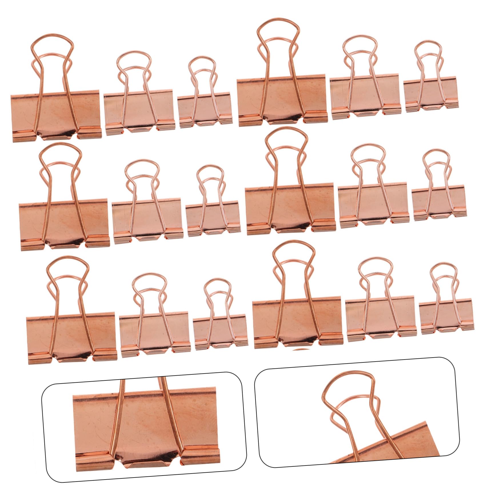 112 Piezas clips de metal pinzas papeleria Clips de carpeta de metal Rose Gold