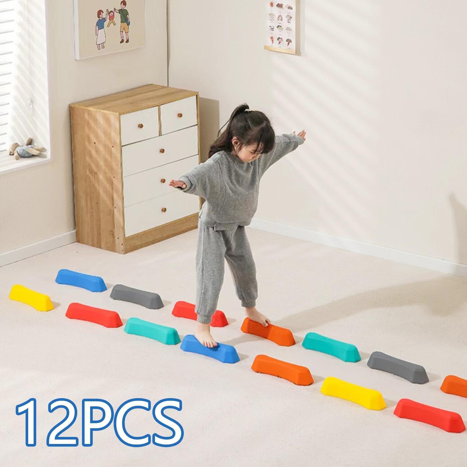 Juguetes de Equilibrio versátiles para niños. Piedras para escalones. Promueven la diversión. Fomentan la coordinación y la Fuerza. Bloques de