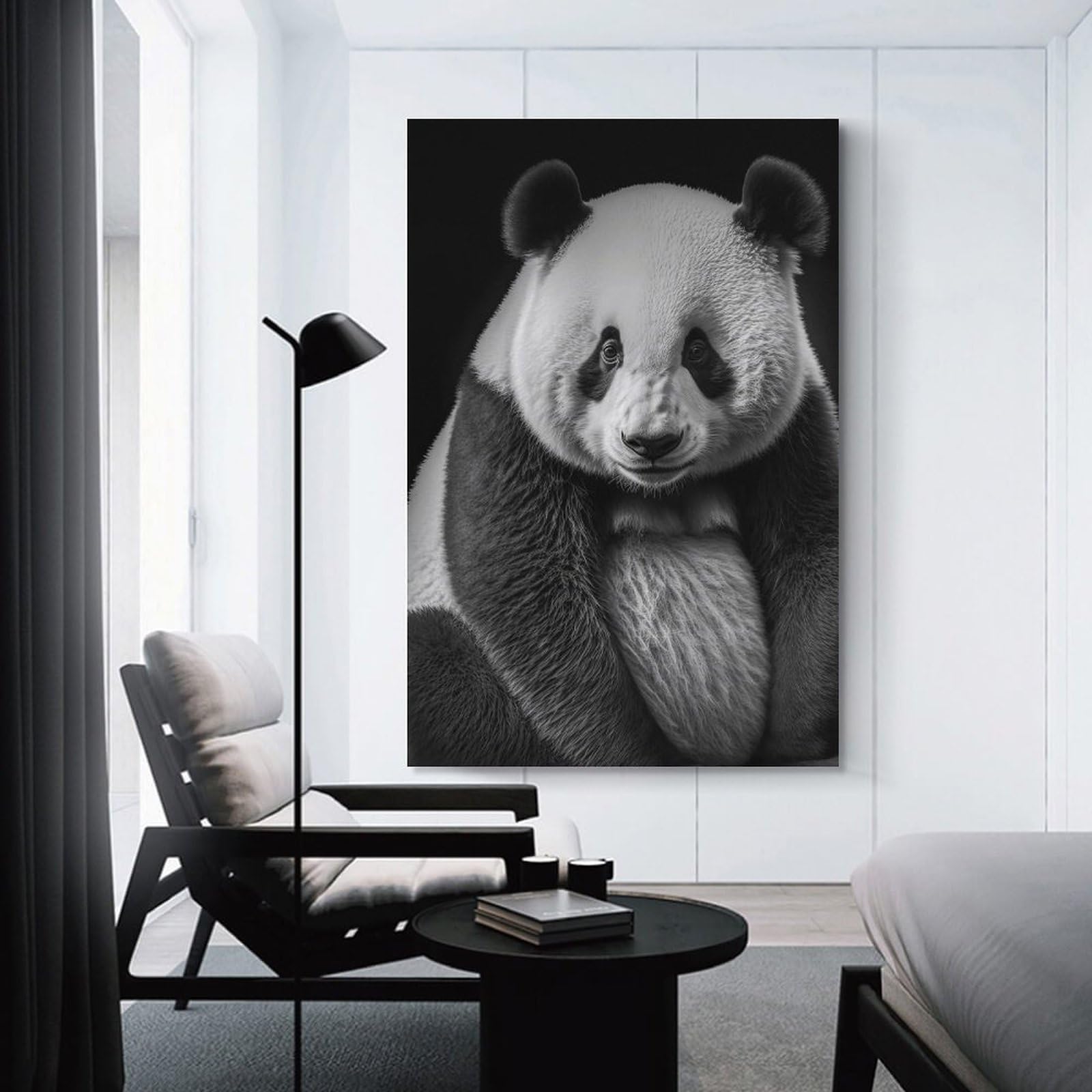 Junmoney Wall Art Print Portrait of A Panda, 24x36inch(60x90cm), for Contemporary Homes, Apartments Or Offices, An Easy Choice for New Home Styling