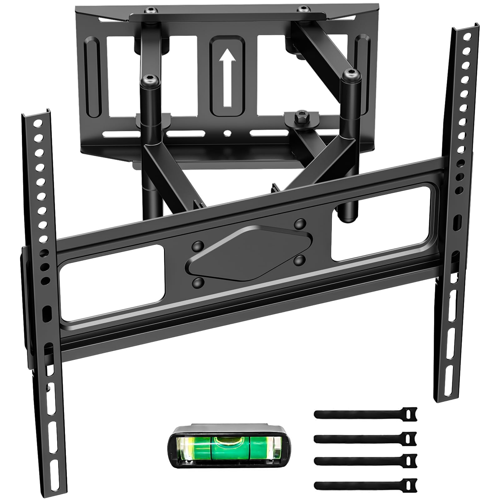 PUTORSEN Supporto TV Parete Girevole Inclinabile Staffa per Molti Televisori da 32-70 Pollici(81-178 cm), Fino a 50 kg, Max. VESA 400x400mm, con livella a bolla e 4 Fascette