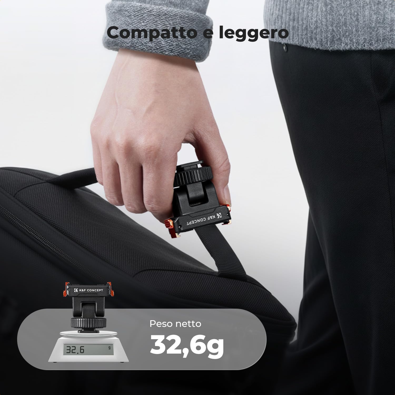K&F CONCEPT Supporto a slitta fredda in plastica compatibile con DJI Osmo Nano/Osmo Action 6, supporto magnetico a sgancio rapido per action camera, adattatore treppiede con connettore a slitta calda