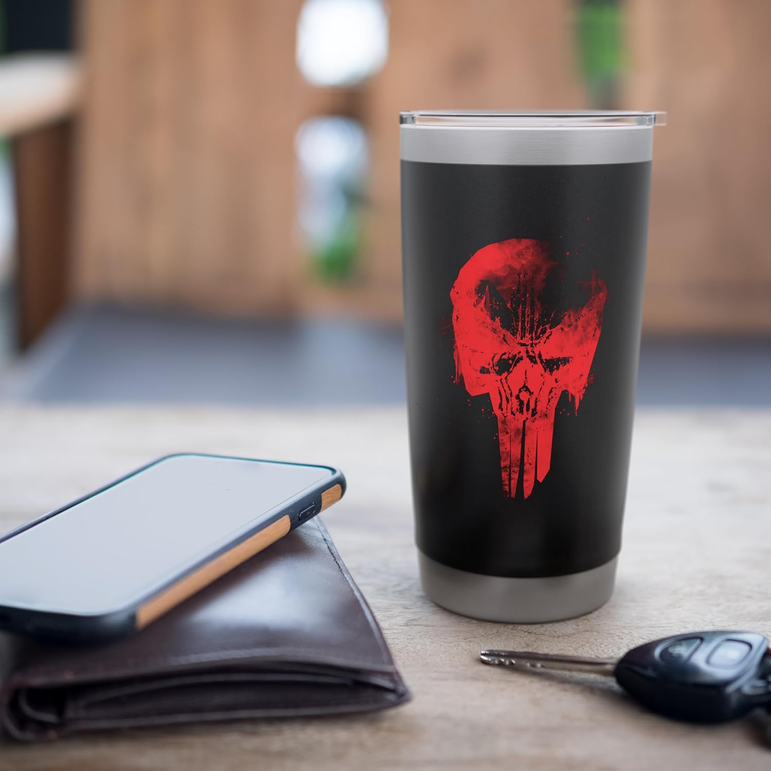 Marvel The Punisher Red Skull Symbol Stainless Steel Insulated Tumbler - Image 7