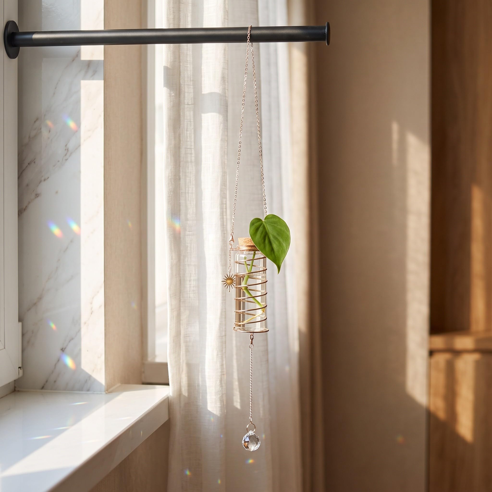 INOOMP Lot de 4 jardinières suspendues en Verre Transparent avec