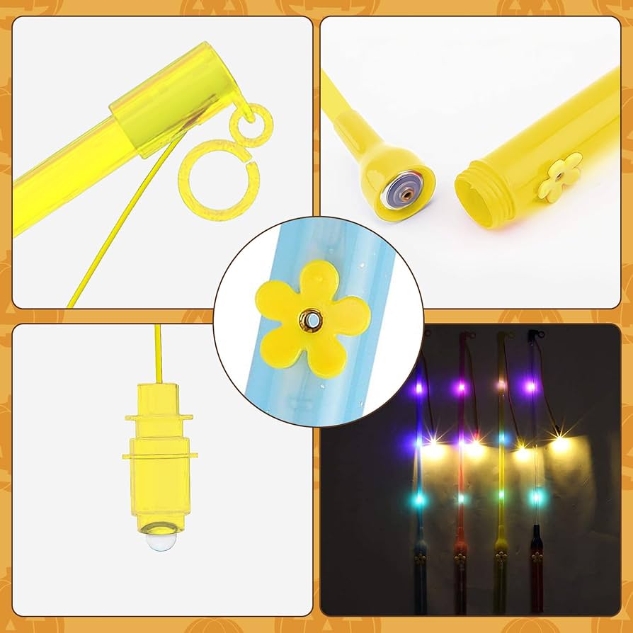 8x LED Laternenstäbe 40cm - Elektronische Laternen Für St. Martin & Halloween