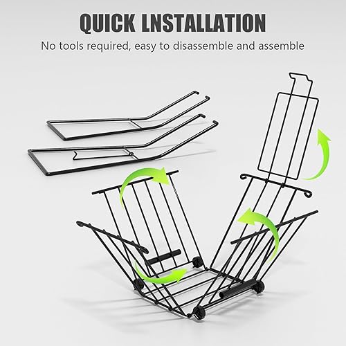 Miniatura 5 de Tennis Ball Hopper- Foldable Ball Caddy Holder Pickleball Collection Pick-Up Basket with Wheel