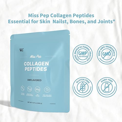 Miniatura 2 de Péptidos de colágeno, péptidos de colágeno hidrolizados I, III, piel, uñas, salud ósea y articular, sin perfume, para hombres y mujeres, 14.11 onzas