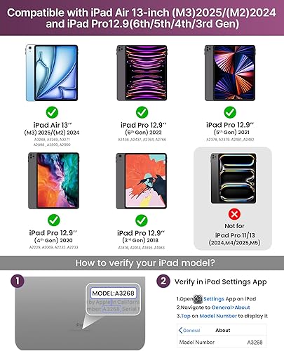Miniatura 79 de typecase Funda de teclado Edge para iPad Air de 13 pulgadas (M3/M2, 2025/2024) y iPad Pro de 12.9 pulgadas (6ª/5ª/4ª/3ª generación), teclado mágico
