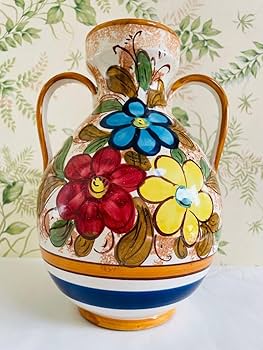 Amazon.co.jp: 南イタリア PISAPIA社製 花瓶 イタリア製陶器