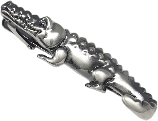 Brush Gunmetal Animal Crocodile Tie Clip With Box Dinosaur Tie Bar Lobster Tie Clasp