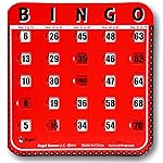 Regal Bingo Bulk Bingo Cards with Sliding Windows - Reusable Large Print Bingo Game Cards for Adults Large Group - 8 Pack, Red