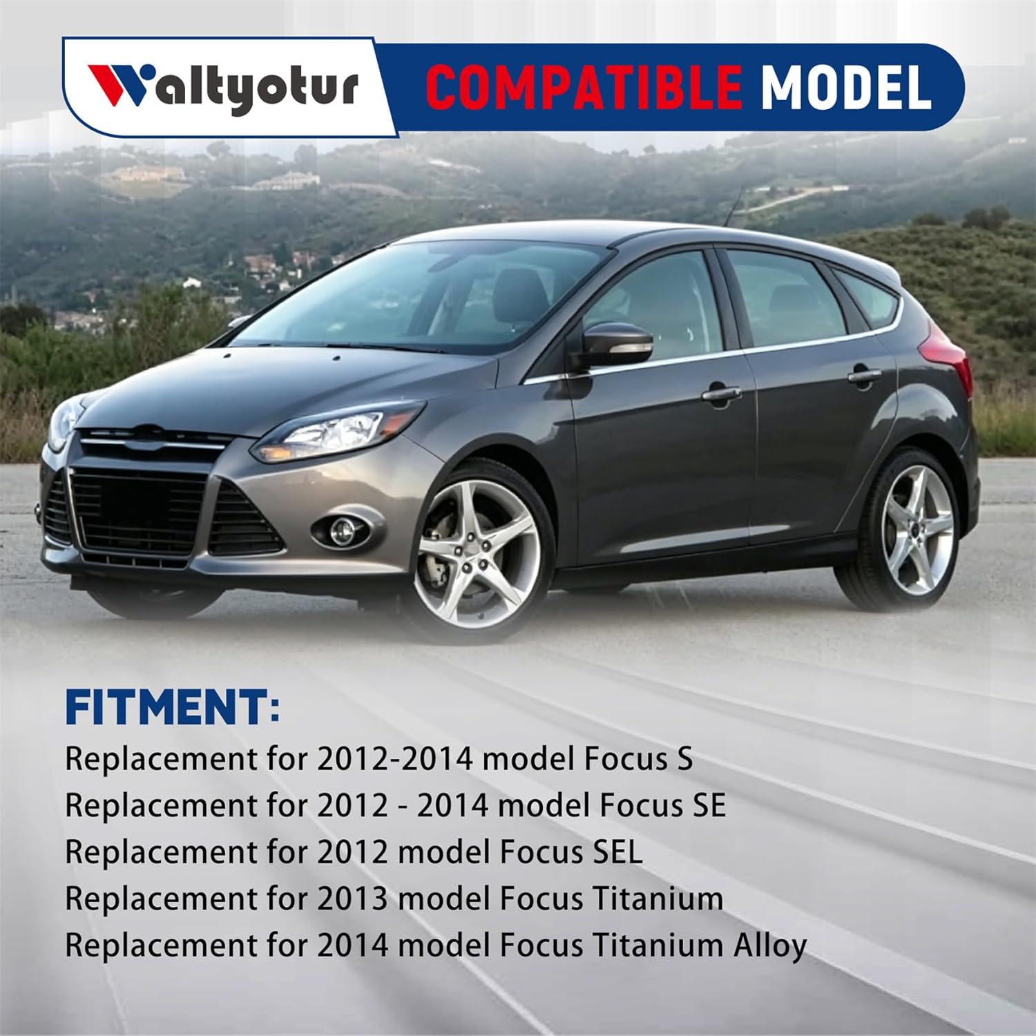 Left & Right Side Front Bumper Valance Air Deflector Replacement for Focus 2012 2013 2014 FO1095244C