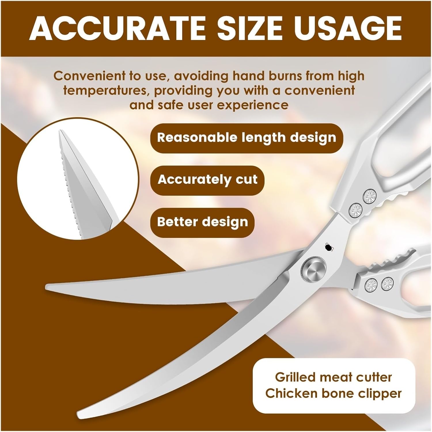 2Pcs Kitchen Scissors Set Aluminum Alloy Barbecue Precise Cutting Meat Cooking Shear Kitchenware