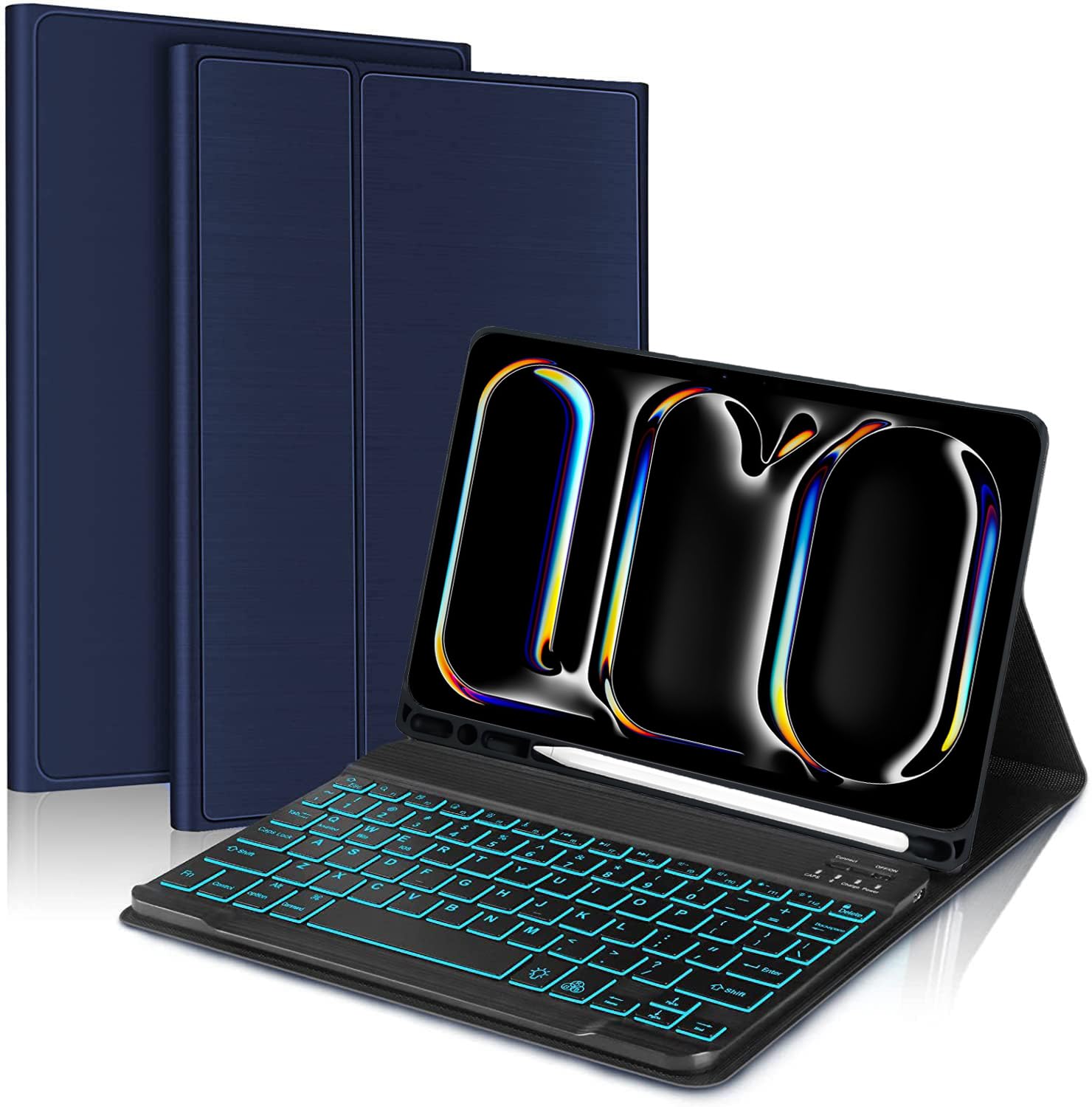 ProElite Keyboard case for Apple iPad Pro 11 inch 2024 M4 with Pencil Holder, Magnetic Detachable Wireless Bluetooth Keyboard Built-in 7-Colors Backlit, Dark Blue (B0D5R86K8X) Amazon Price History, Amazon Price Tracker