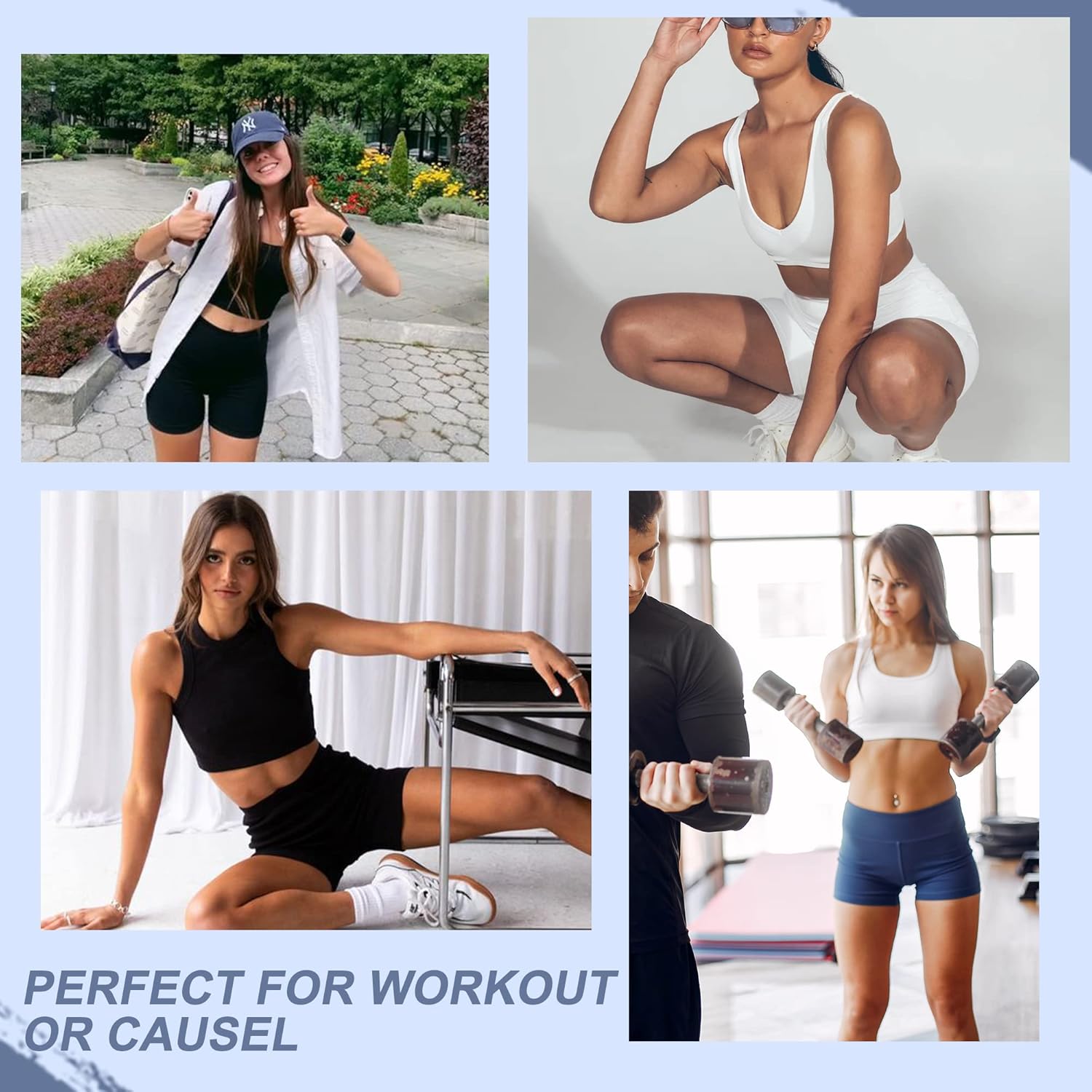 Miniatura 4 de CAMPSNAIL Biker Shorts Women with Pockets - 5" High Waisted Workout Spandex Tummy Control Gym Running Athletic Yoga Shorts