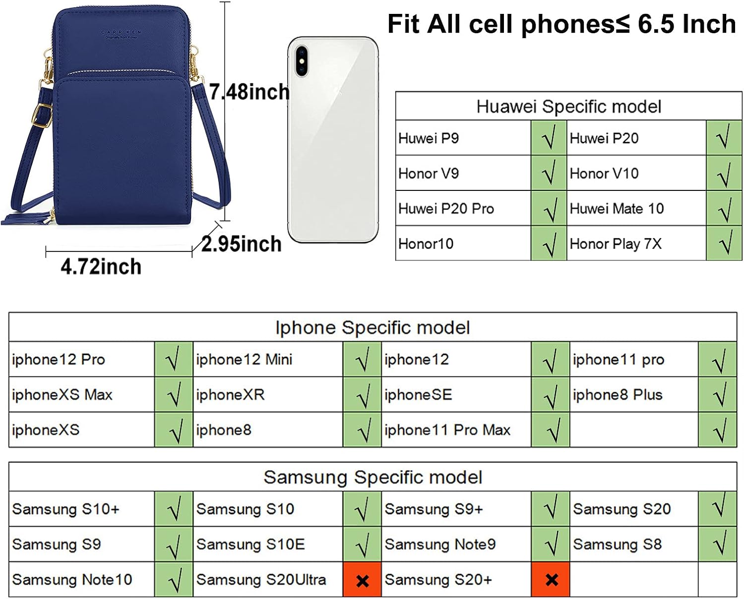 Valleycomfy Small Crossbody Bag For Women Touch Screen Cell Phone Purses and Wallet Lightweight Travel Handbag