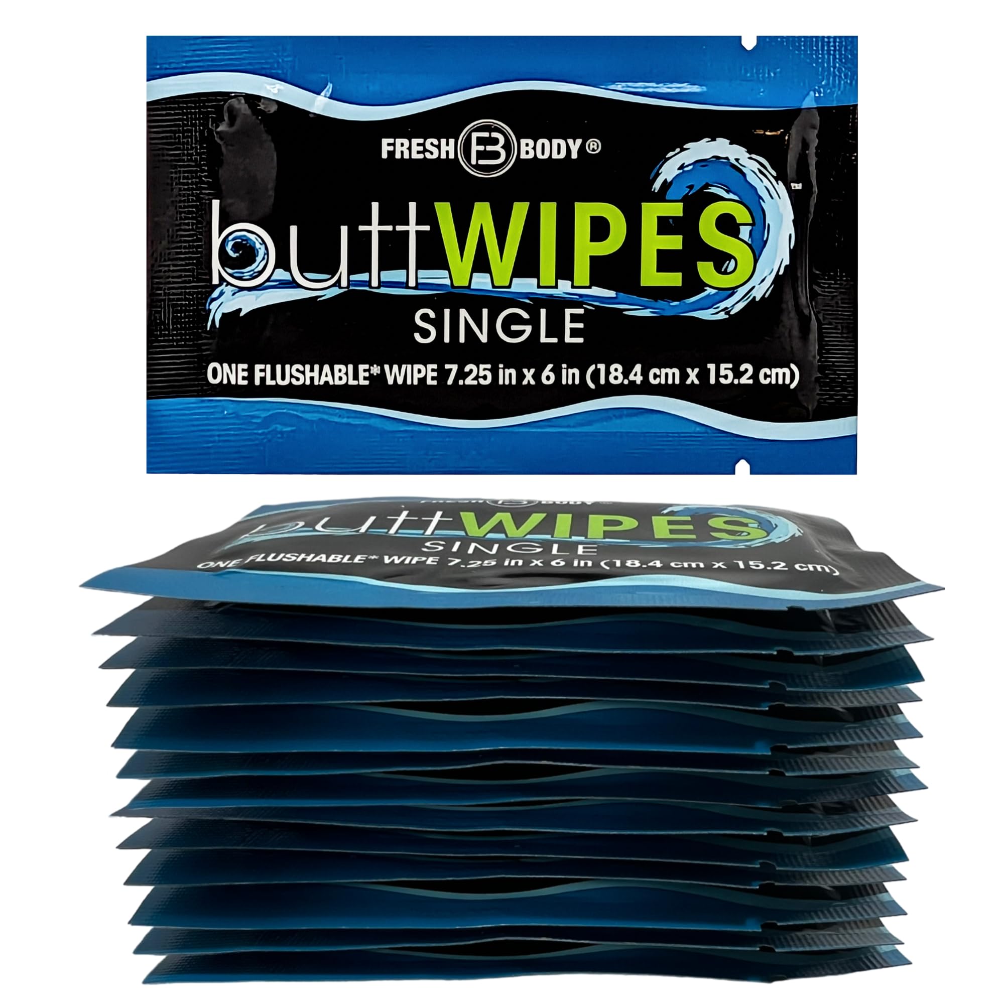 buttWIPES Flushable Wipes for Adults 15 Count, Individually Wrapped Travel Flushable Butt Wipes - Extra-Large On-the-Go Singles Wet Wipes, Alcohol-Free with Aloe and Vitamin E, No Added Fragrance