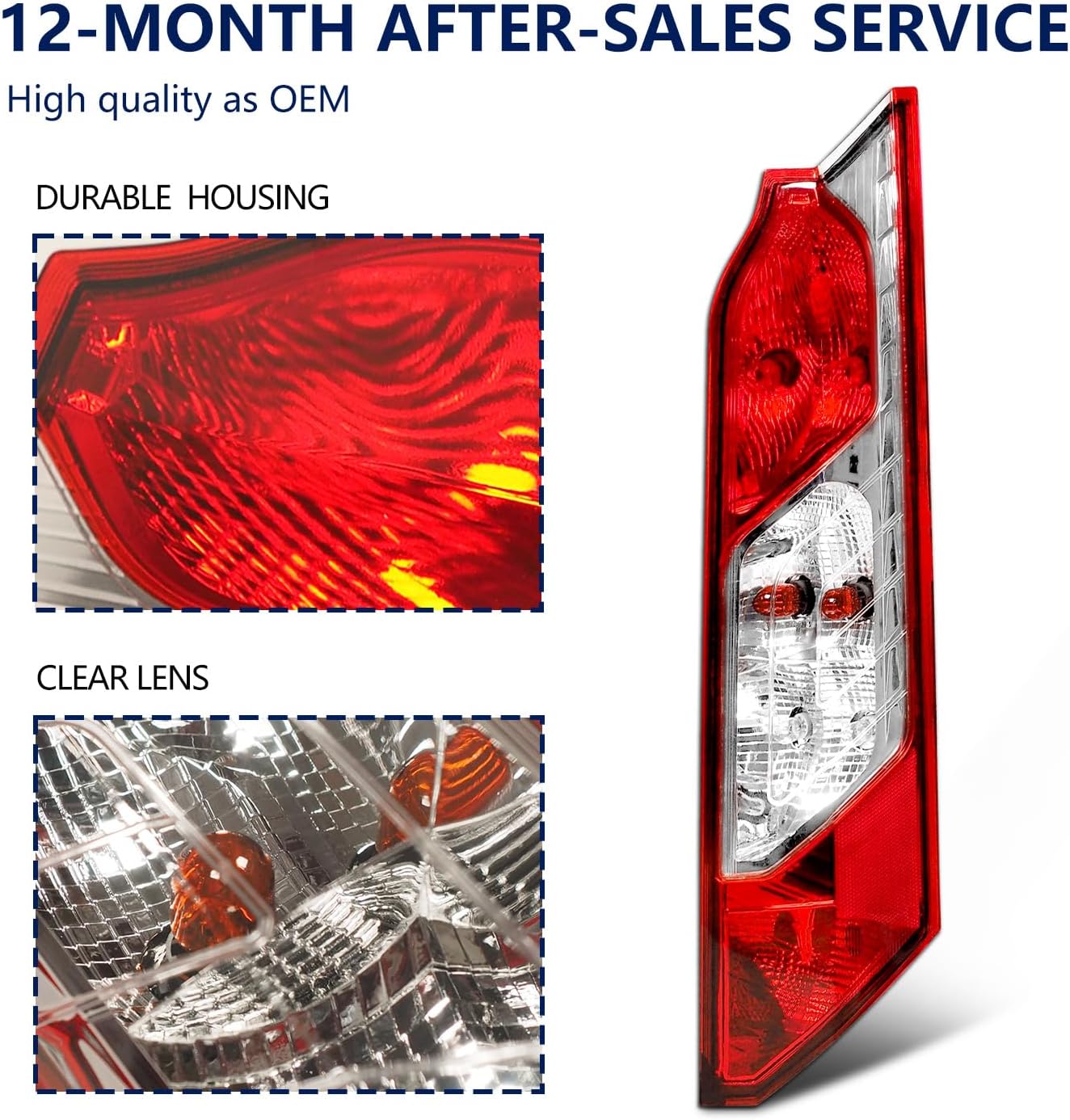 Halogen Tail Lights Compatible with 2014-2023 Ford Transit Connect Factory Taillights Rear Brake Lamp Taillamps Replacement Pair Left+Right OE DT1Z13405F DT1Z13404F