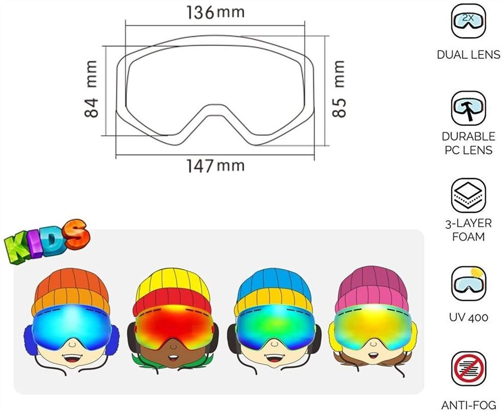 Bezramowe ultra wentylowane gogle narciarskie duże sferyczne dla mężczyzn i kobiet gogle z podwójnymi soczewkami regulowane do jazdy na nartach Snowboard Sn Gogle motocyklowe Ski 21-410