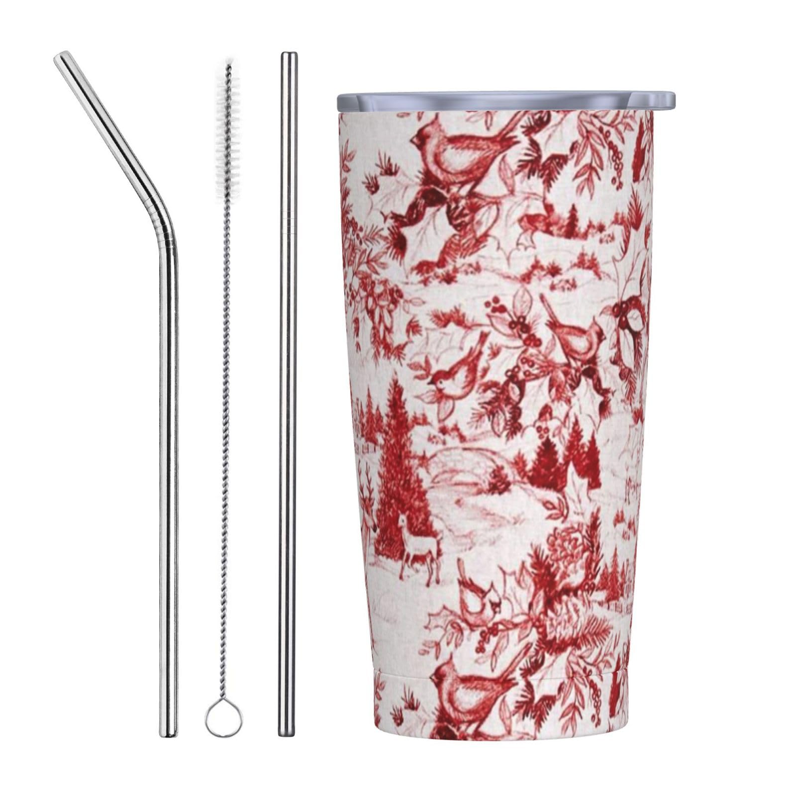 Tazza termica portatile in acciaio inox con stampa di cervo e orso selvatico