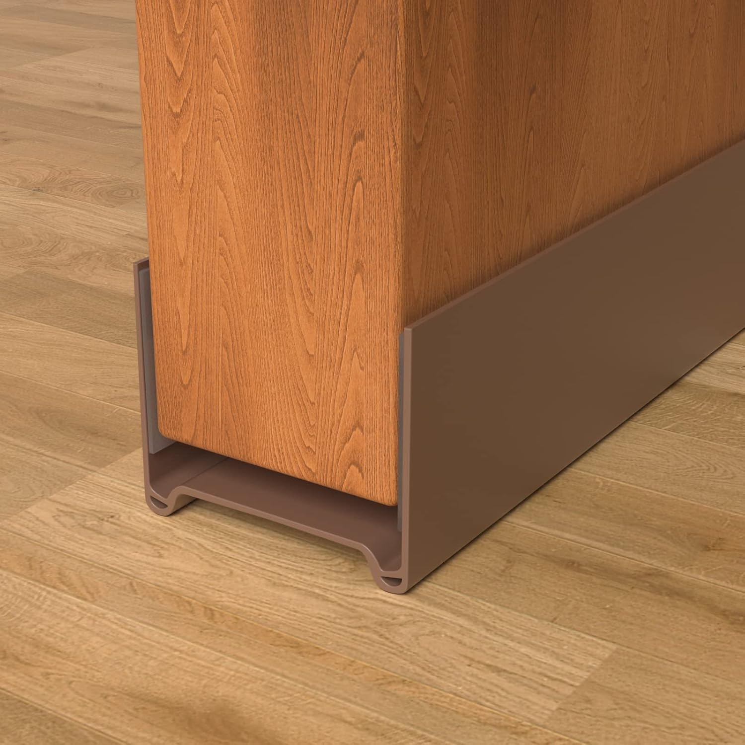 Door Draft Stopper, Cuttable Under Door Seal, Strong Adhesive Draft Stopper for Bottom of Door for Exterior/Interior Doors 39” Length (Brown)