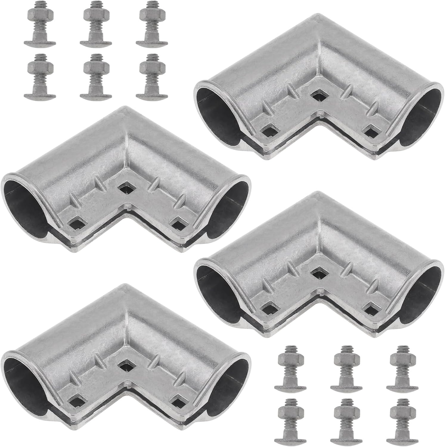 Chain Link Fence Gate Corner, 8 Pack Aluminum Gate Elbow with 90 Degree Angle Design for 1-3/8" x 1-3/8" Diameter Outdoor Pipe (8)
