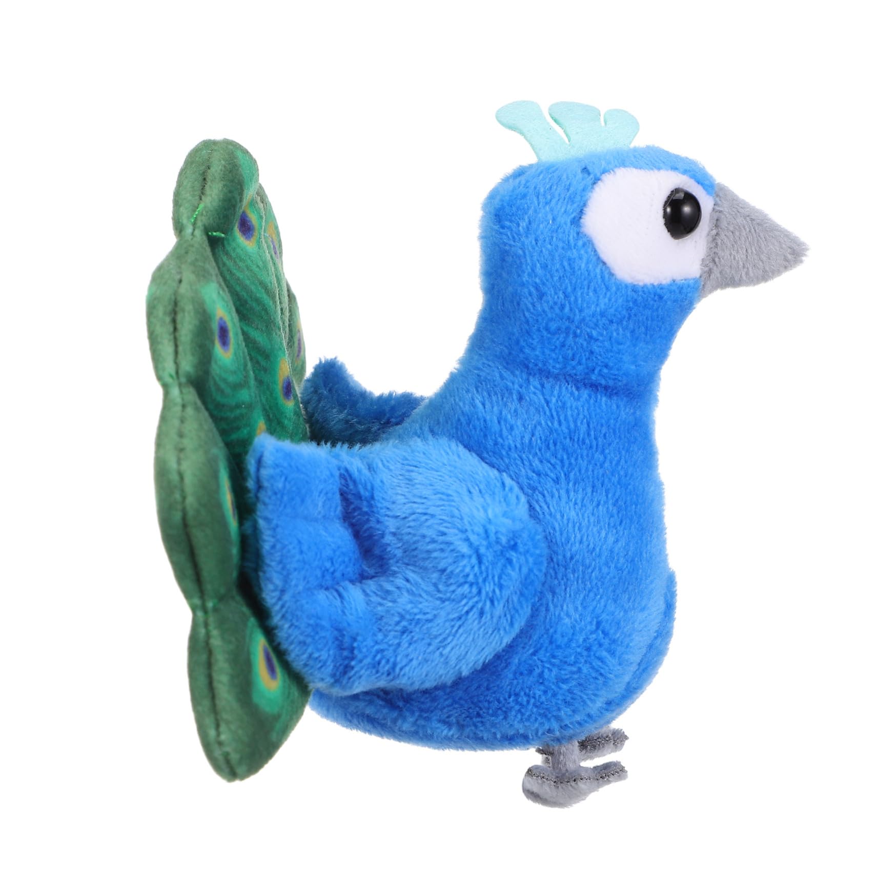 Mini Figurine de Paon en Peluche Bleu Coton PP, Jouet à Doigts pour Garçon et Filles, Accessoire de Narration Interactif pour Jeux de Rôle