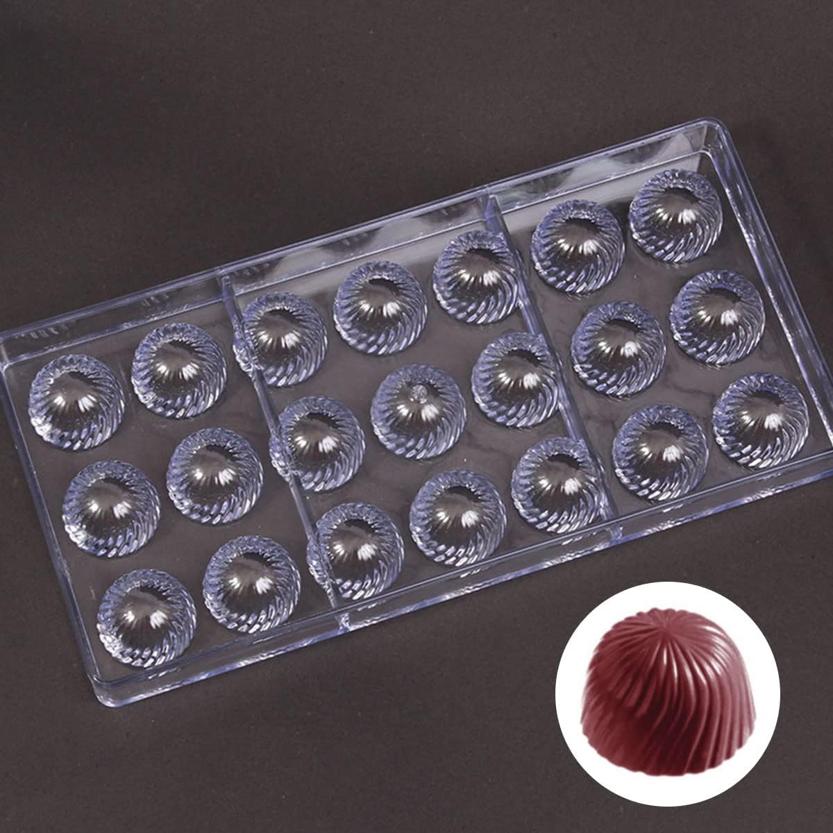 Moule Transparent à Chocolat Forme Football - 21 Cavités Pour Bonbons Et Chocolats Sphériques
