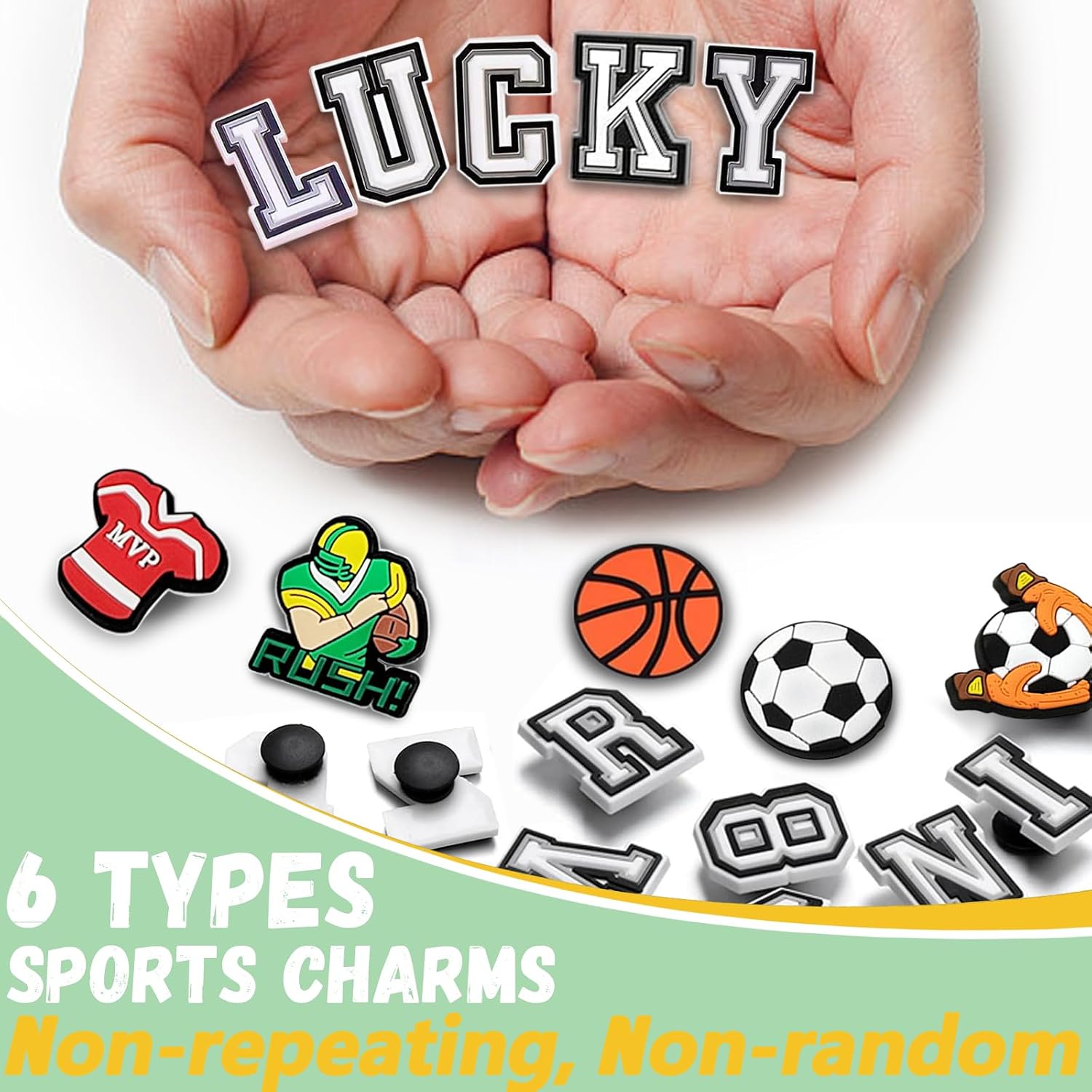 77Pcs Sports Shoe Charms, Letter Number Sport Decoration, Basketball Baseball Football Soccer Charms Accessories for Boys Kids Teens