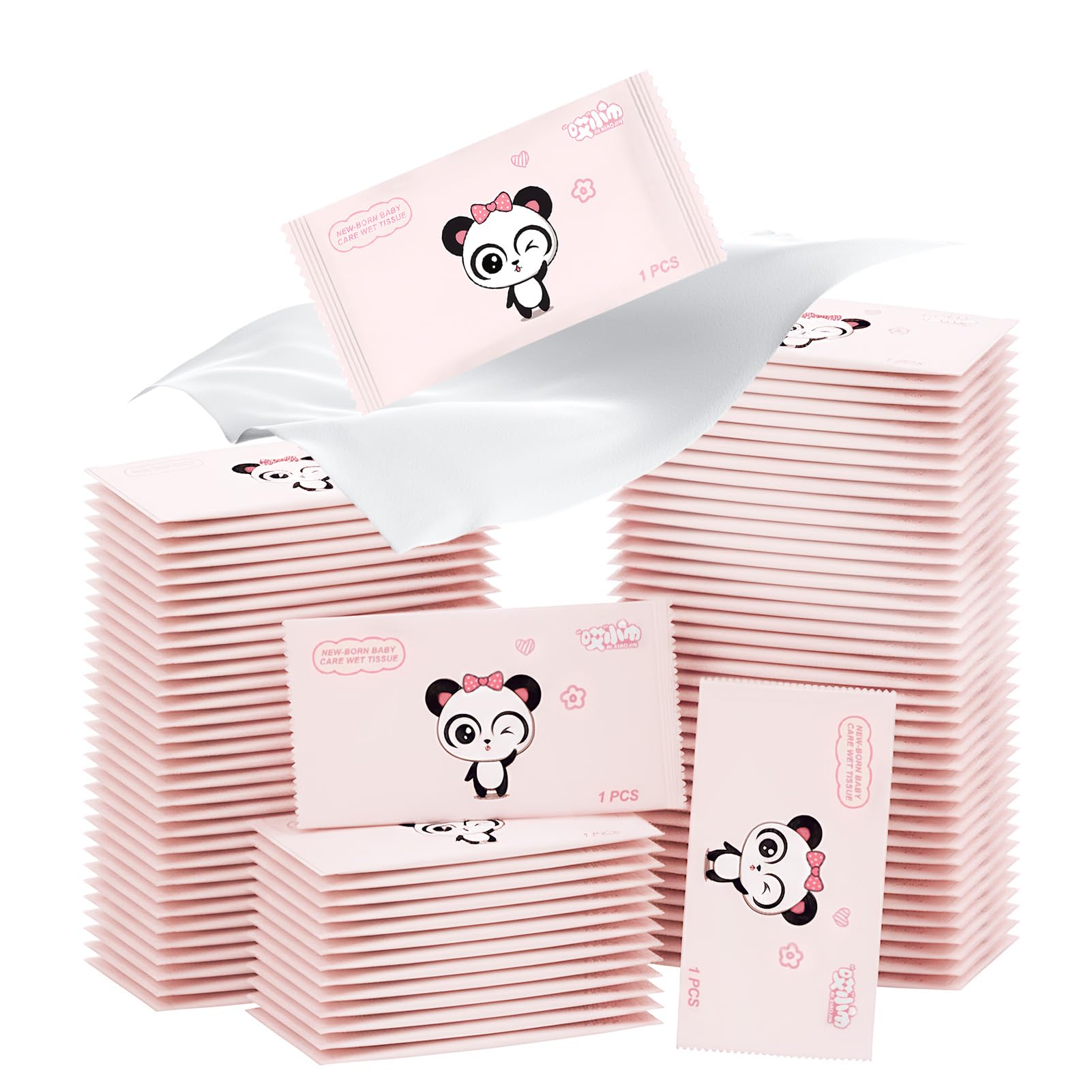 50 Stück Erfrischungstücher Feuchte Waschlappen Einzeln Verpackt, Feuchtes Toilettenpapier,Feuchttücher Baby mit 99% Purem Wasser,Gesäß gesicht und Hände Tücher, Unparfümierte Feuchttücher