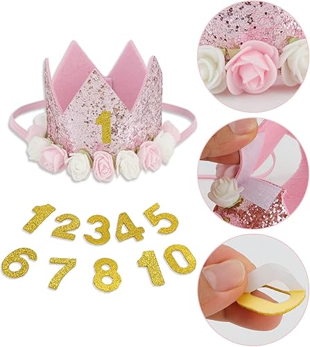 Miniatura 4 de CIEHER Suministros para fiesta de cumpleaños para perros, sombrero de cumpleaños para perro + corbatín + falda tutú rosa, decoraciones de fiesta de
